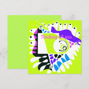 Tarjeta Nido de pájaro - Lime Green White Thinking Of You