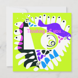 Tarjeta Nido de pájaro - Lime Green White Thinking Of You