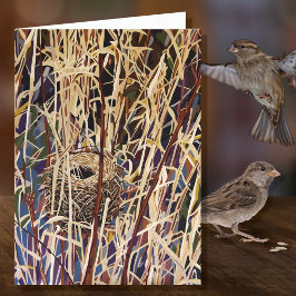 Tarjeta Nido de Vida Silvestre en Blanco