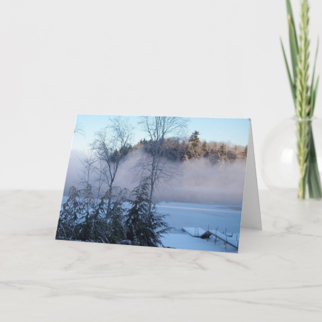 Tarjeta Niebla de invierno sobre el lago (Anverso)