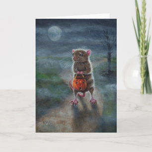 Tarjeta Niebla de la Luna Llena de la cesta de la calabaza