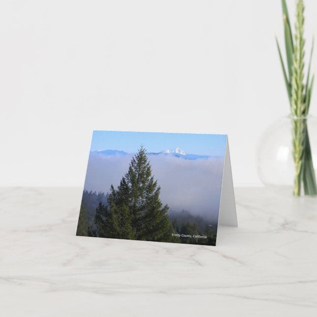 Tarjeta Niebla madrugada con el monte Shasta..... (Anverso)