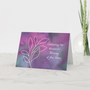 Tarjeta Niece Bendición Religiosa de cumpleaños acuarela