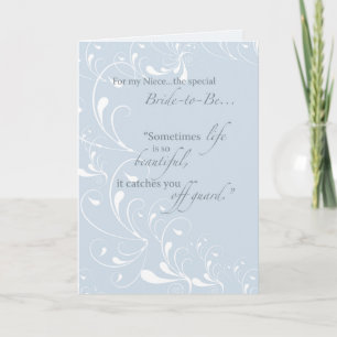 Tarjeta Niece Bridal Shower felicitaciones Light Blue Swi