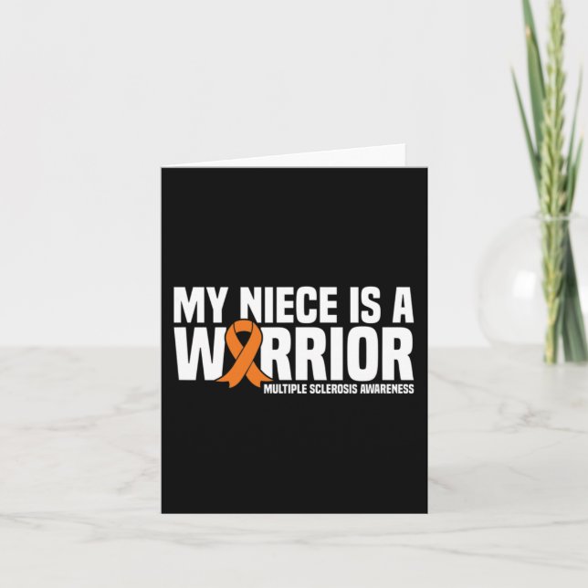 Tarjeta Niece Es Una Guerrera Señora Múltiple Esclerosis C (Anverso)