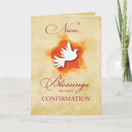 Tarjeta Niece, la confirmación felicita a Blessings Dove