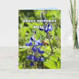 Tarjeta Niece Texas Bluebonnet Happy Birday