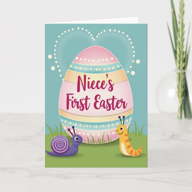 Tarjeta Nieces First Easter Celebration Card (Anverso)