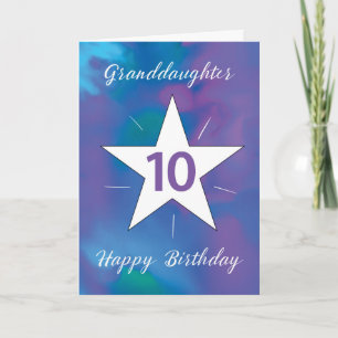 Tarjeta Nieta 10.ª Estrella Blanca Brillante