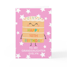 Nieta 10.ª Personalizado de tarta rosada de cumple