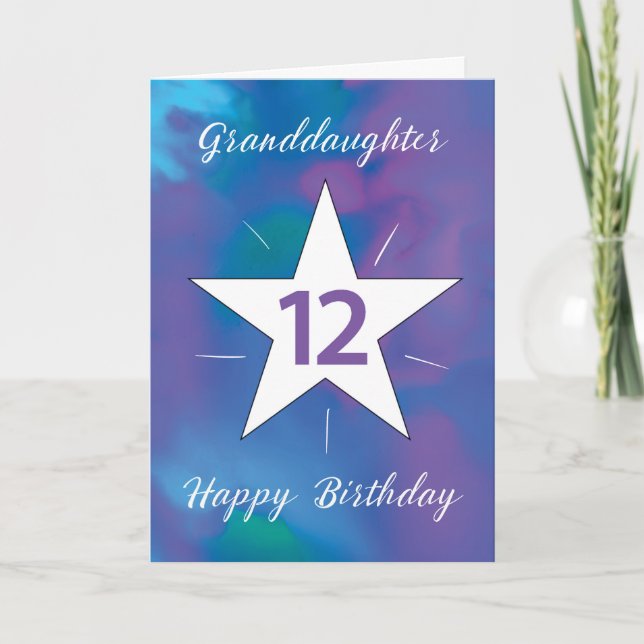 Tarjeta Nieta 12.ª Estrella Blanca Brillante (Anverso)