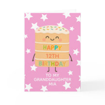 Nieta 12.ª Personalizado de tarta rosada