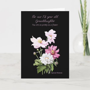 Tarjeta Nieta 18.ª natalidad Anemones japoneses
