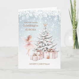 Tarjeta Nieta Ballerina Árbol de Navidad Snowflakes