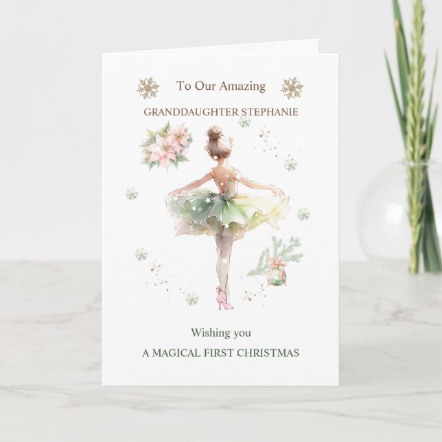 Tarjeta Nieta Ballerina Navidades (Anverso)