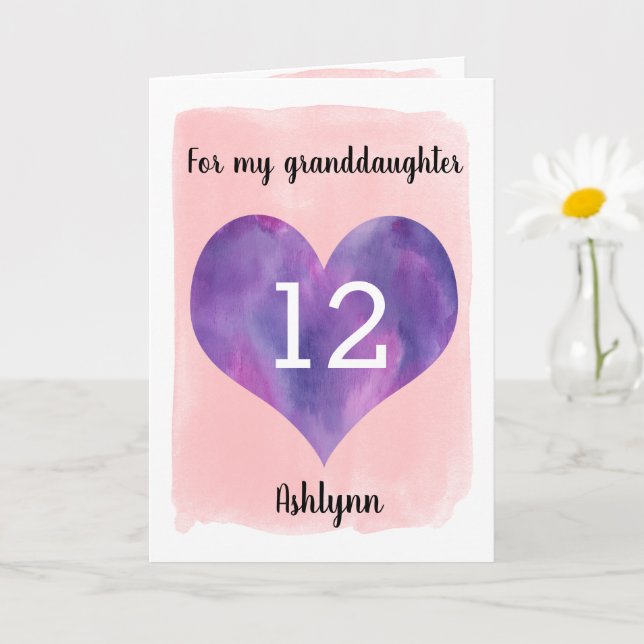 Tarjeta Nieta Bonito Rosa y Púrpura duodécima nieta (Planta pequeña)