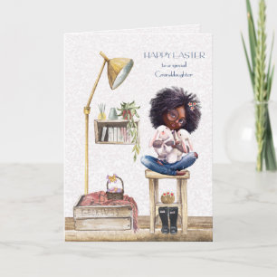 Tarjeta Nieta Chica norteamericano de Pascua