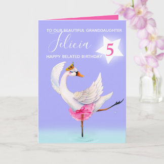 Tarjeta Nieta cisne ballet retrasada 5 años