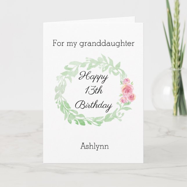 Tarjeta Nieta de cumpleaños de bonito (Anverso)