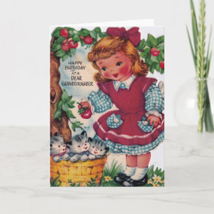 Tarjeta Nieta de cumpleaños feliz de los años 1930