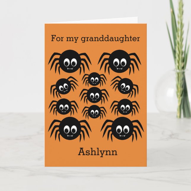 Tarjeta Nieta de Halloween araña (Anverso)