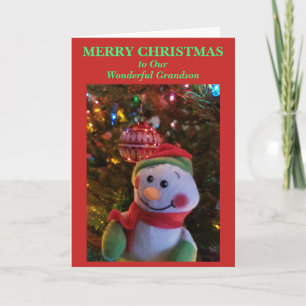 Tarjeta nieta de Navidades de Snowman