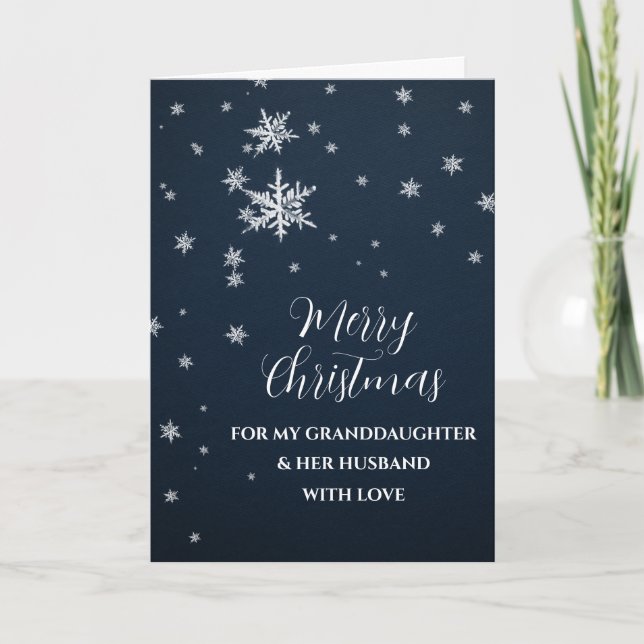 Tarjeta Nieta de nieve y su marido Feliz Navidad (Anverso)