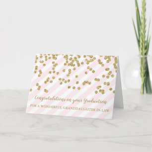 Tarjeta Nieta de oro rosa en graduación de Derecho