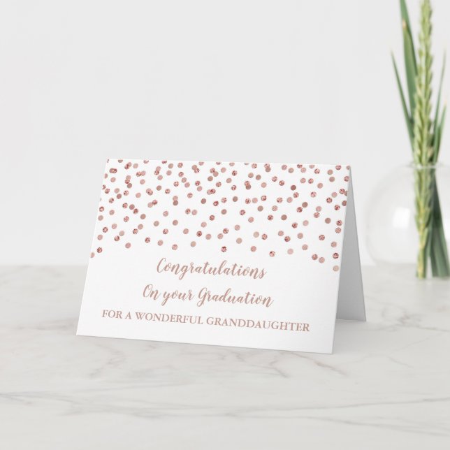 Tarjeta Nieta de oro Rosa Felicidades Graduación (Anverso)
