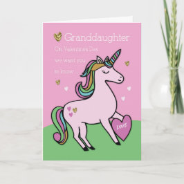 Tarjeta Nieta de San Valentín Magical Unicornio de Estados