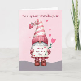 Tarjeta Nieta Día de San Valentín Gnome con el corazón