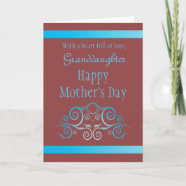 Tarjeta Nieta/el día de madre feliz - remolino gráfico