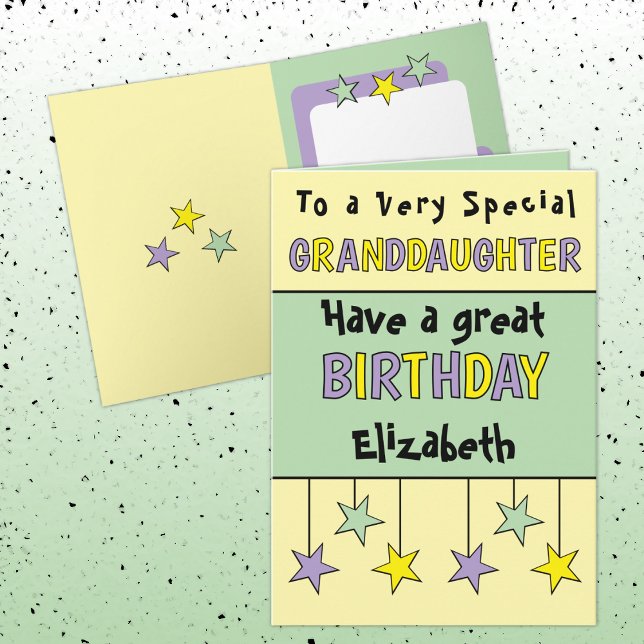 Tarjeta Nieta especial nombre cumpleaños morado (Subido por el creador)
