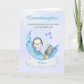 Tarjeta Nieta felicita a un niño Recién nacido