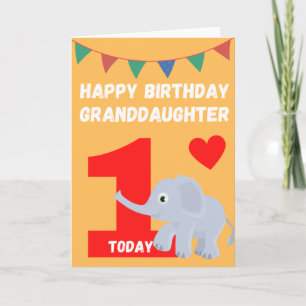 Tarjeta Nieta feliz cumpleaños - 1 hoy