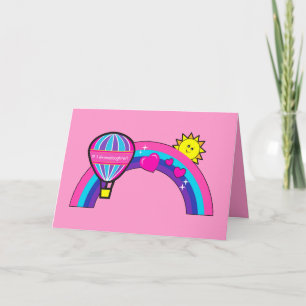 Tarjeta Nieta feliz cumpleaños con sol y arcoiris