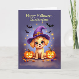 Tarjeta Nieta Halloween es una cachorra barata en un Gorra