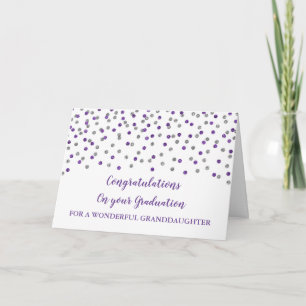 Tarjeta Nieta morada felicita por graduación
