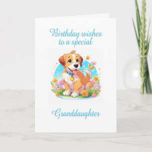 Tarjeta Nieta Nacimiento Perro Cachorro