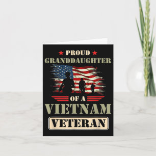 Tarjeta Nieta orgullosa de un veterano de Vietnam Memorial