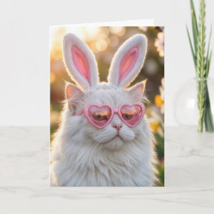 Tarjeta Nieta Pascua Gato con Orejas de Conejo