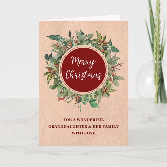 Tarjeta Nieta rusa y Navidades familiares (Anverso)