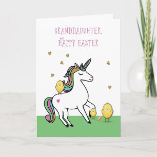 Tarjeta Nieta Unicornio desea Pascua con chicles