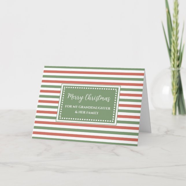 Tarjeta Nieta y familia Feliz Navidad (Anverso)