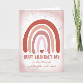 Tarjeta Nieta y marido Valentine Hand Pintado