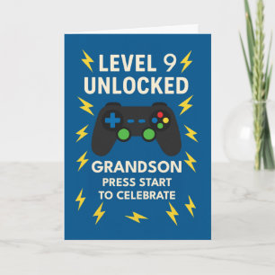 Tarjeta Nieto 9 años Controlador de juegos de cumpleaños 9
