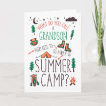 Nieto Divertido Campamento de Verano Naranja Verde
