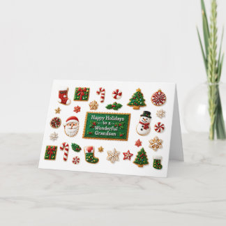 Tarjeta Nieto Felices Fiestas con Galletas Navideñas Adora