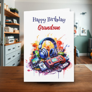 Tarjeta Nieto feliz cumpleaños   Tema del videojuego
