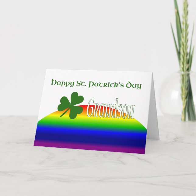 Tarjeta nieto feliz Día de San Patricio (Anverso)